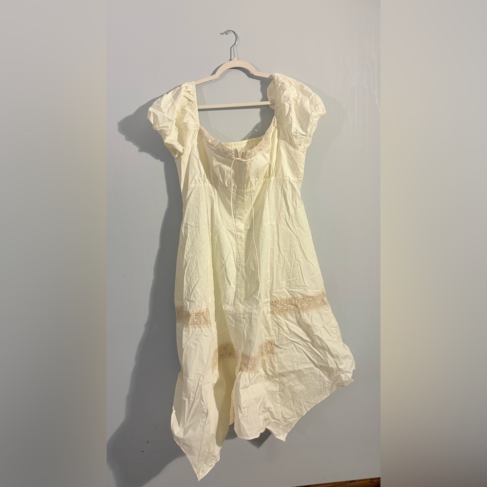 Cider Carmen Bohemia Cotton Midi Dress In Cream Victorian style size 1XL FE2-6 - Picture 3 of 4